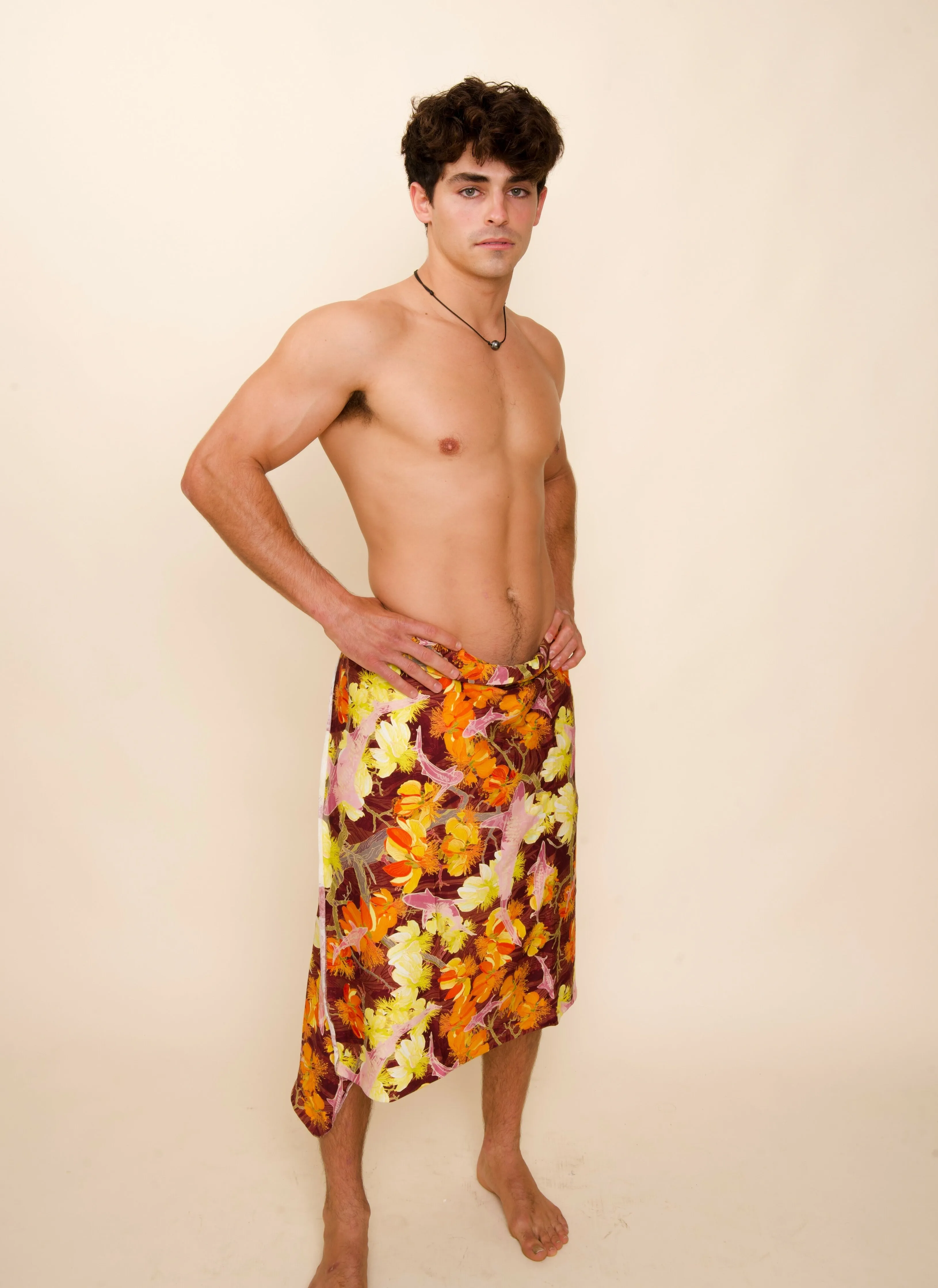 Watch for Sharks Burgandy Pareo / Sarong Wrap