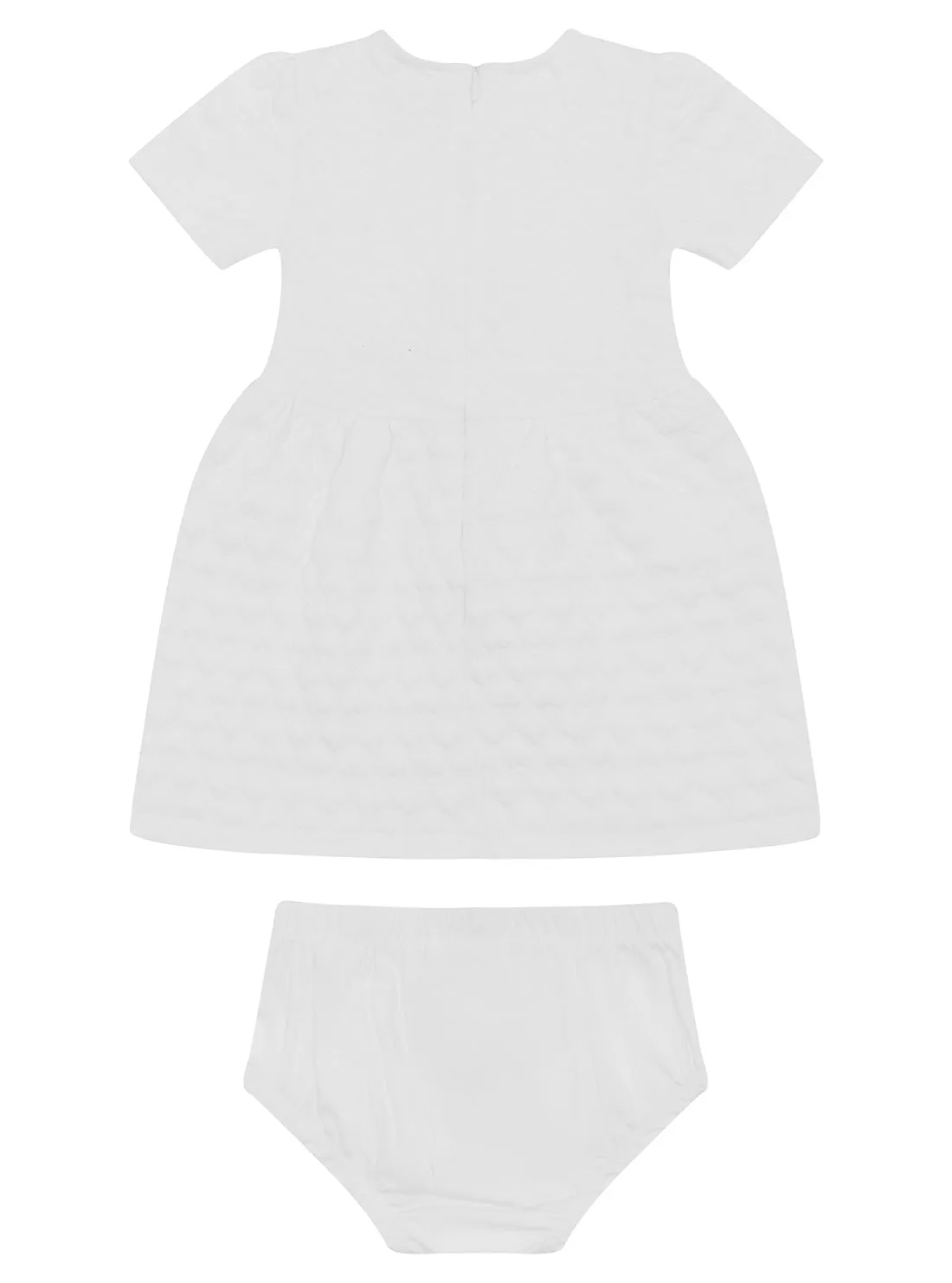 White Bonded Knit Dress and Pantie Set