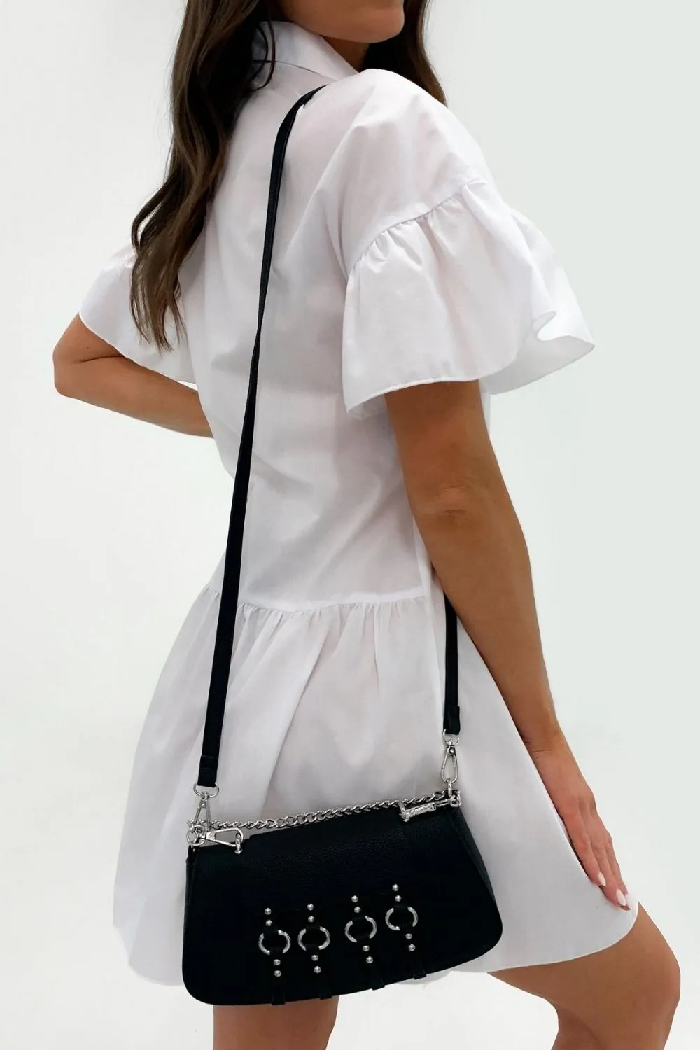 White Collar Slim Dress
