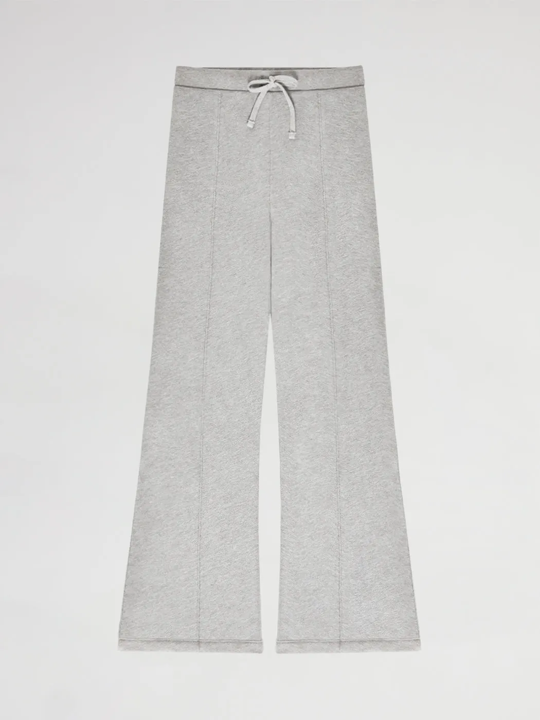 Wide Leg Pintuck Sweatpant in French Terry - Heather Grey