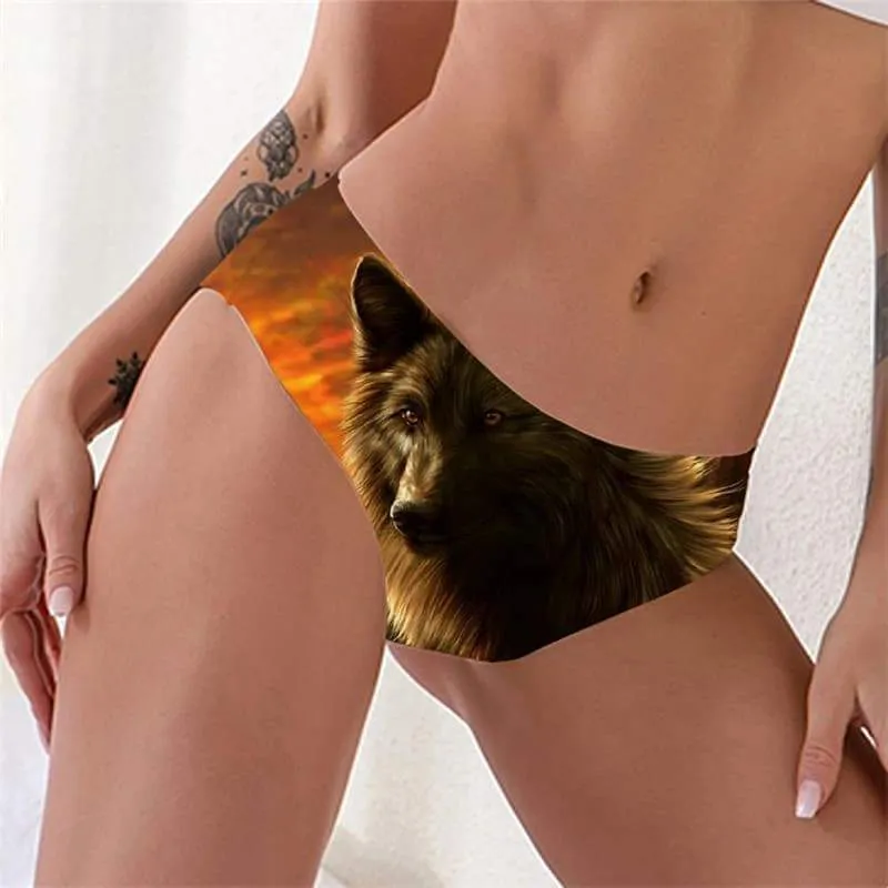 Wolf Panties Women Animal Seamless Anime Pantys Cloud Tanga Sun Lingerie Female