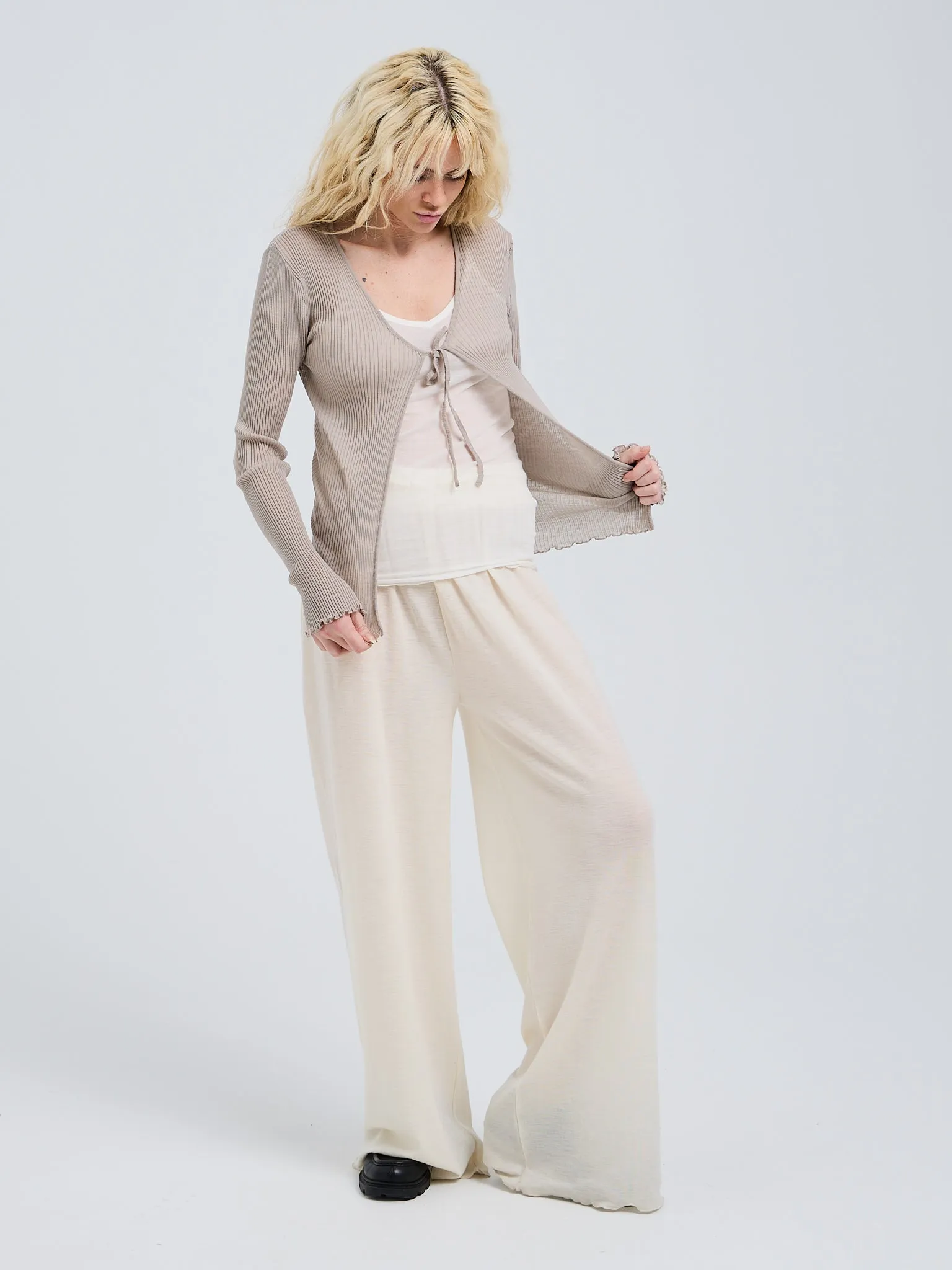 Woolen Cardigan | Merino wool - Beige
