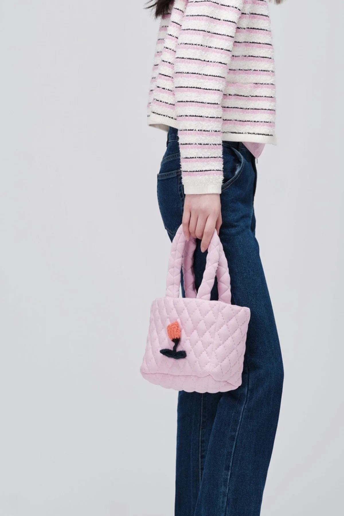 ZI II CI IEN | Pink Tulip Checked Toast Bag