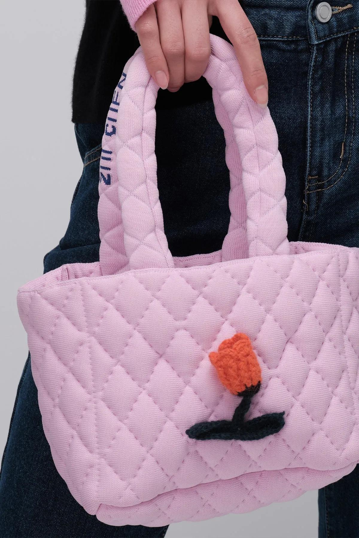 ZI II CI IEN | Pink Tulip Checked Toast Bag