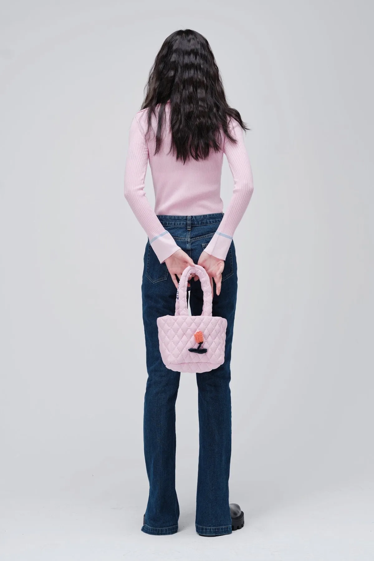 ZI II CI IEN | Pink Tulip Checked Toast Bag
